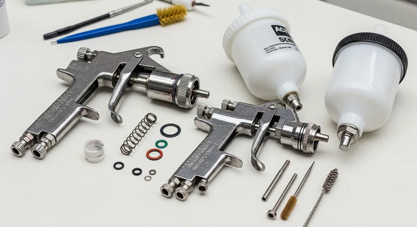 Ajuste de compressor para pistola de pintura em área de reforma