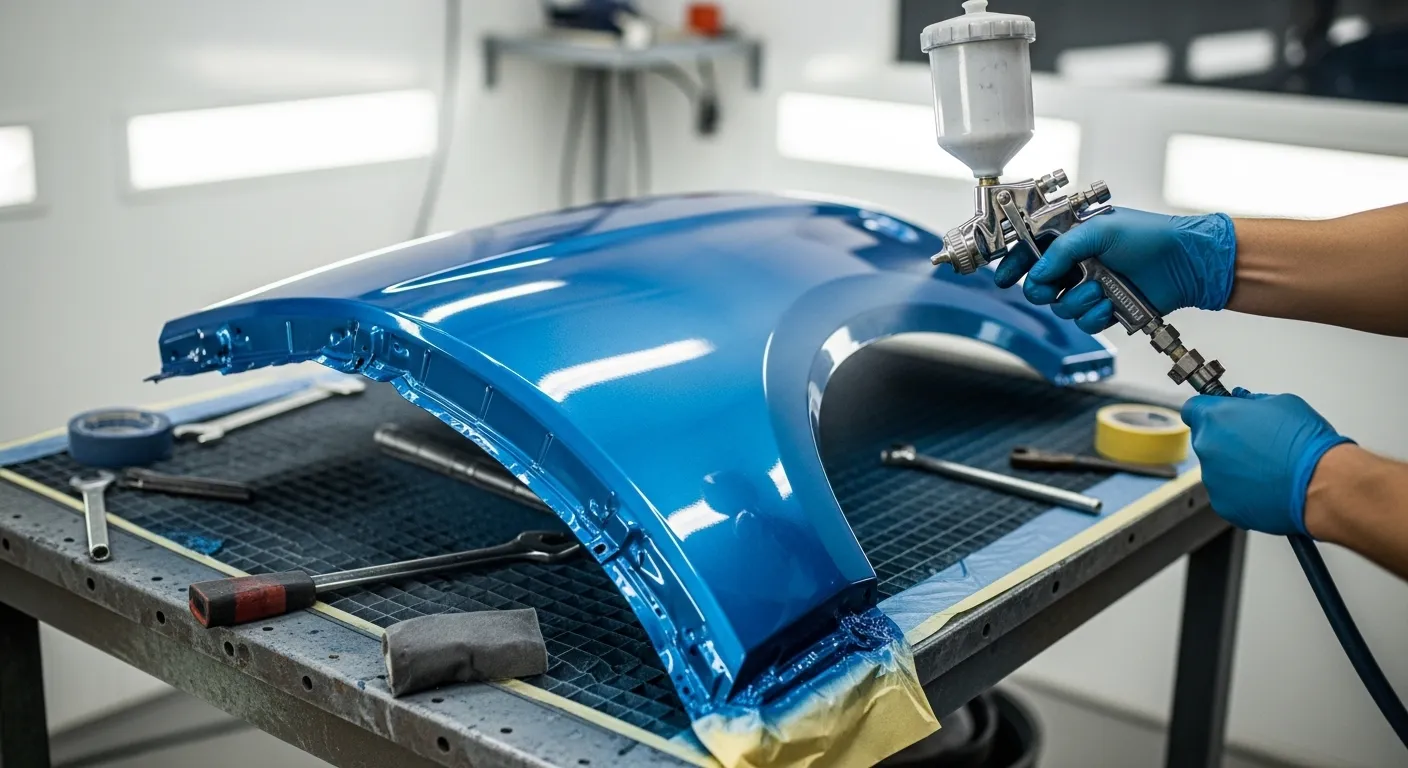 Aplicação prática da pistola de pintura em superfícies variadas