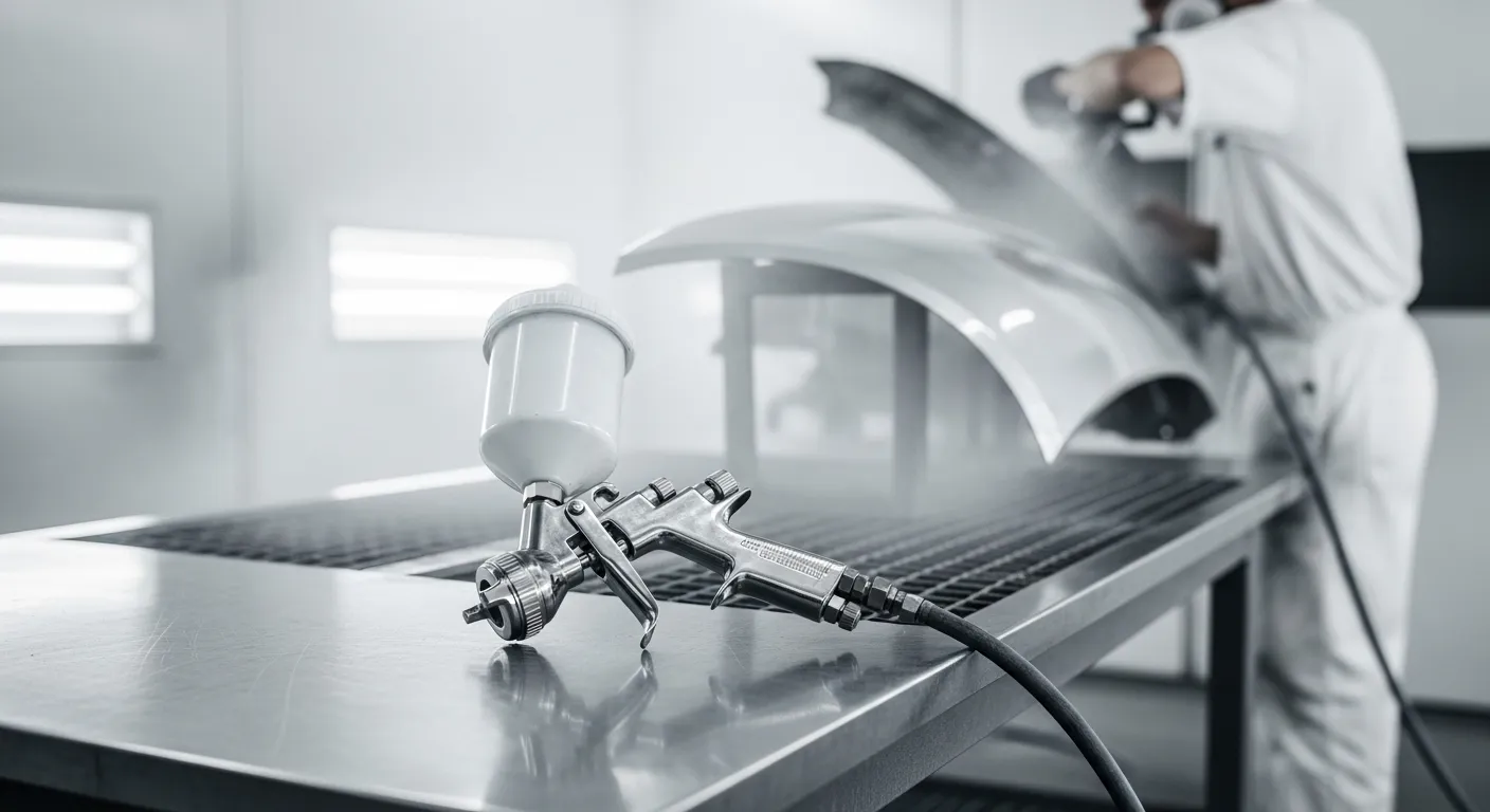 Resultado final com pistola de pintura em obra residencial