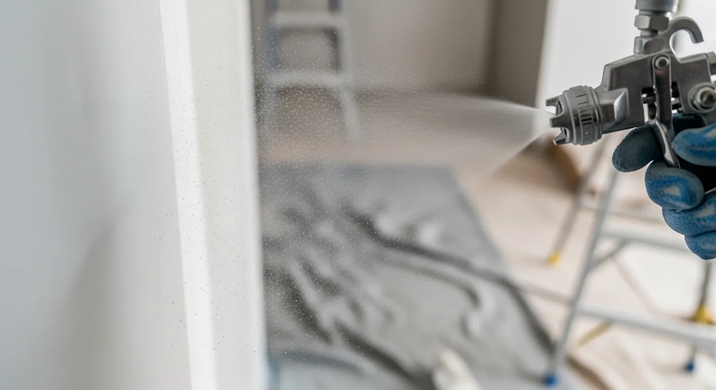 Aplicação prática da pistola de pintura elétrica em reforma residencial