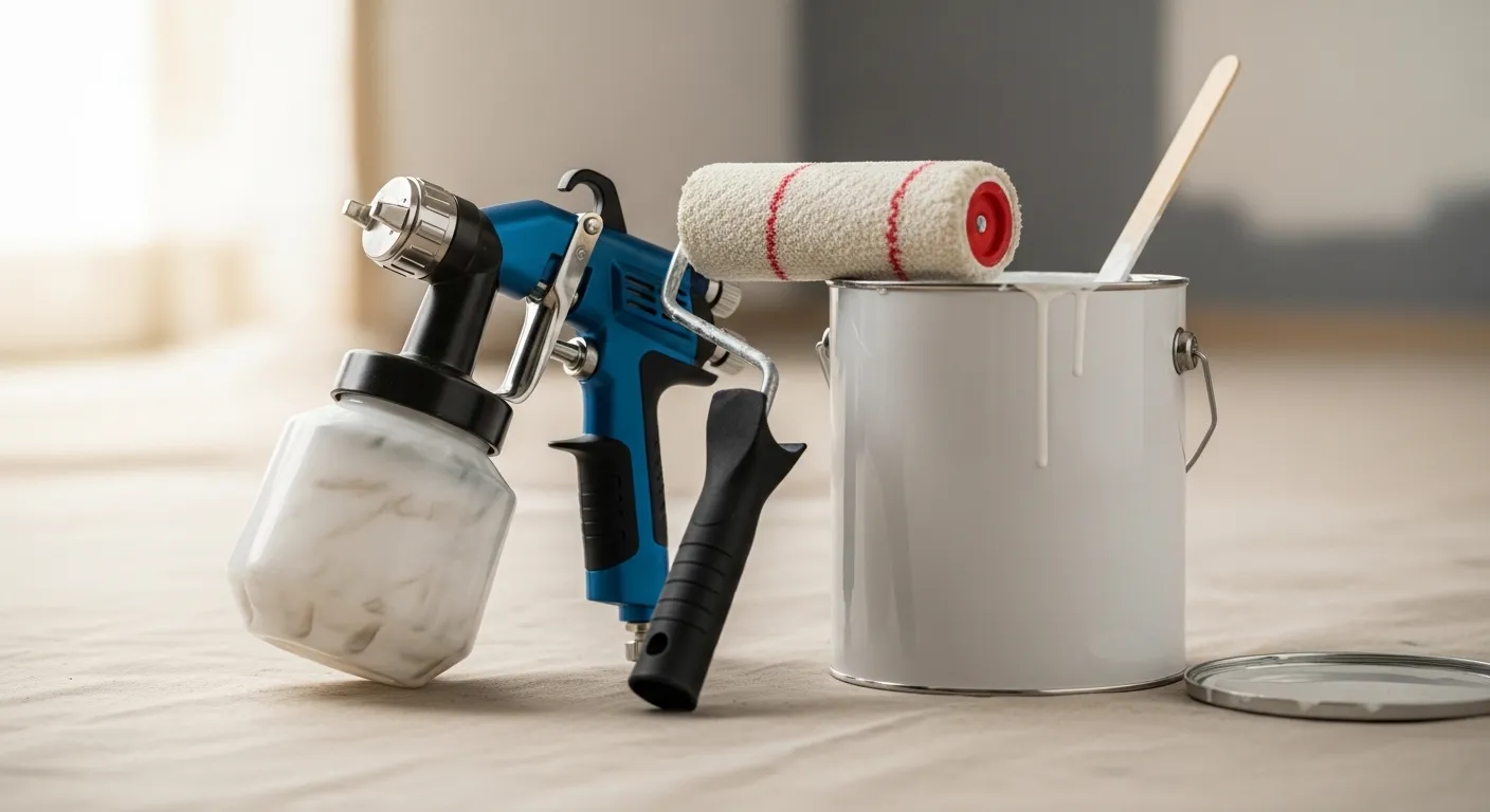 Aplicação prática de pistola de pintura Walcom em obra